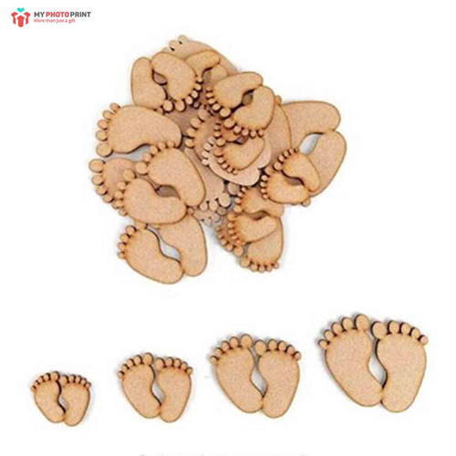 Cute Baby Feet Craft Shapes MDF Wooden Craft Cutout Shapes & Patterns - DIY SET OF 10