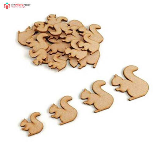 Squirrels MDF Wooden Craft Cutout Shapes & Patterns - DIY SET OF 10