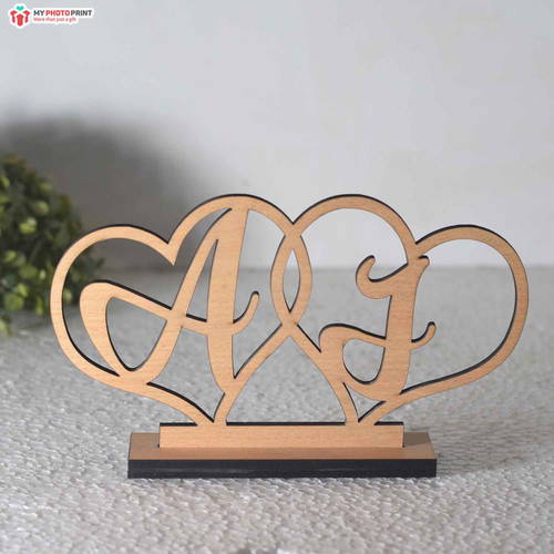 Customized Heart A TO Z ALPHABET Wooden Table Top