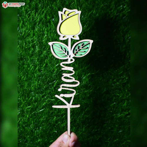 Customize Rose Wooden Name