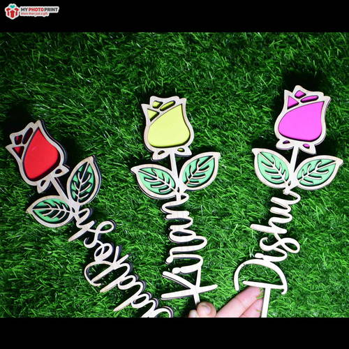 Customize Rose Wooden Name