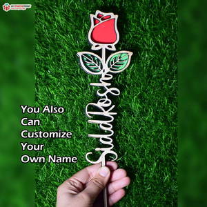 Customize Rose Wooden Name