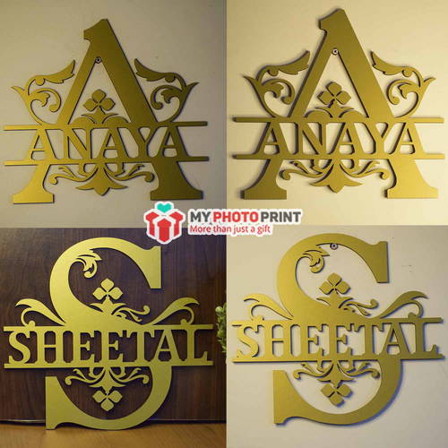 Customized A TO Z Name Metallic Golden Monogram Alphabet Letters Wall Hanging #1586