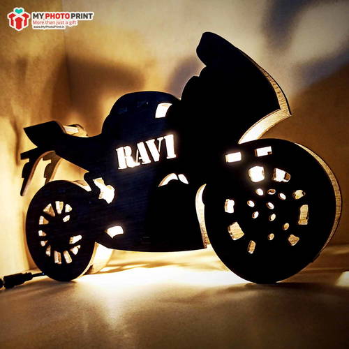 Customized Bike Wooden Name Board Multi Color Led and Remote#1255