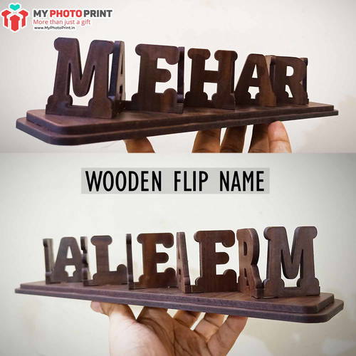 Two-Faced Wooden Flip Name Gift for Lovers with Couple Names