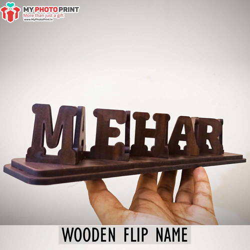 Two-Faced Wooden Flip Name Gift for Lovers with Couple Names