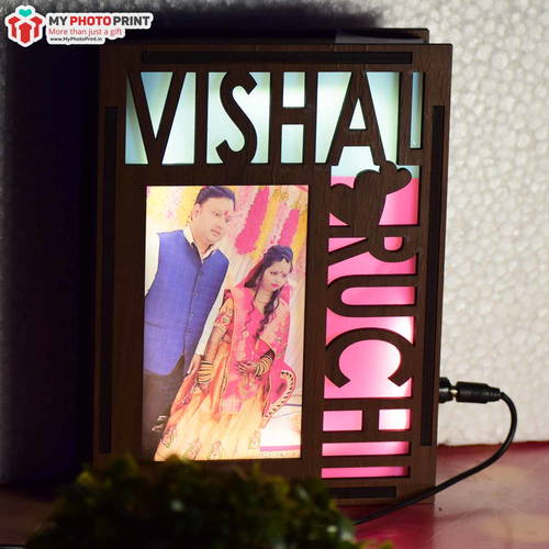 Personalized Couple Photo Wooden Name Board