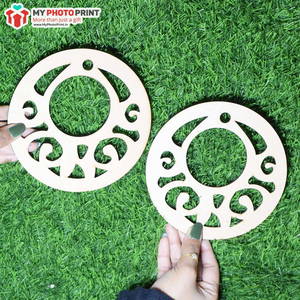 Round Design MDF Wooden Craft Cutout Any Shapes & Patterns | (minimum 10 Quantity)