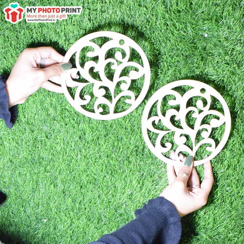 Round Design MDF Wooden Craft Cutout Any Shapes & Patterns | (Pack Of 15pcs)