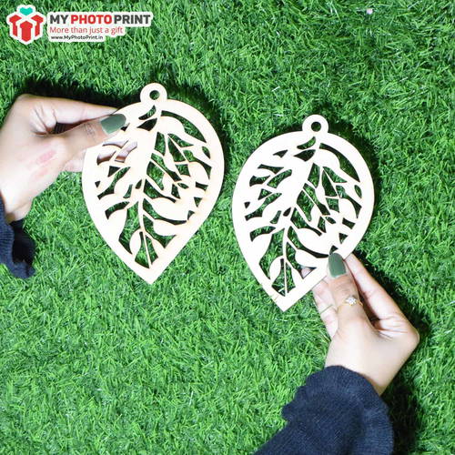 Leaf Design MDF Wooden Craft Cutout Any Shapes & Patterns | (Pack Of 6pcs)