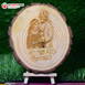 Customized Round Wooden Engraved With Couple Photo #2088