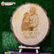 Customized Round Wooden Engraved With Couple Photo #2088