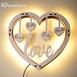 Customized Heart Family Wooden Wall Hanging With Led Light #2094