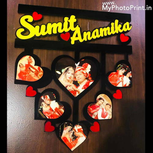 Customized Couple and Heart Photo Frame With 6 Photos#2095