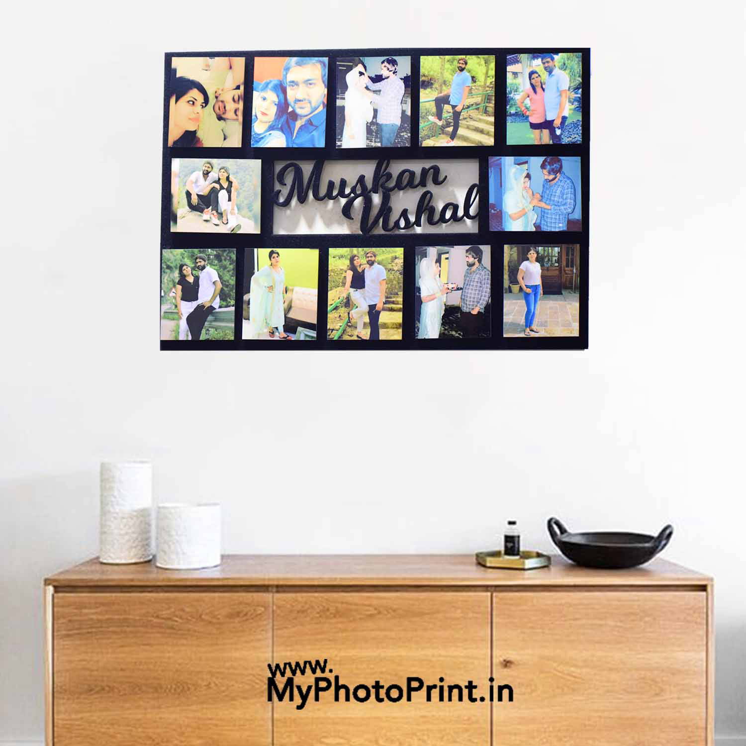 Customized Name Memories Photo Frame With 12 Photos