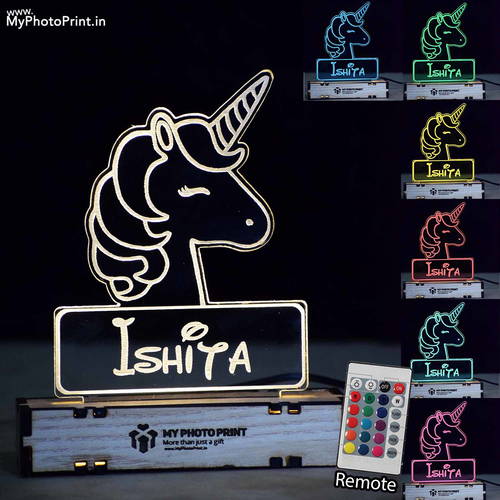 Customized Unicorn Acrylic 3d Illusion Led Lamp With Color Changing Led And Remote#2119