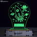 Customized Rocket Acrylic 3d Illusion Led Lamp With Color Changing Led And Remote#2122