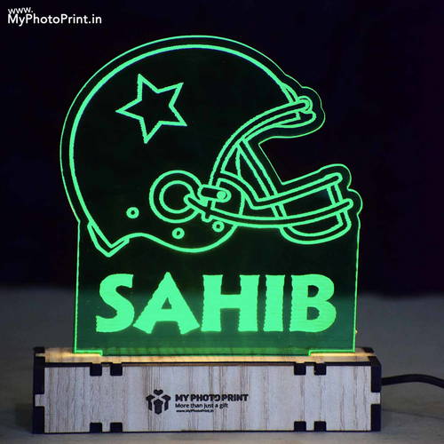 Customized Helmet Acrylic 3d Illusion Led Lamp With Color Changing Led And Remote#2123