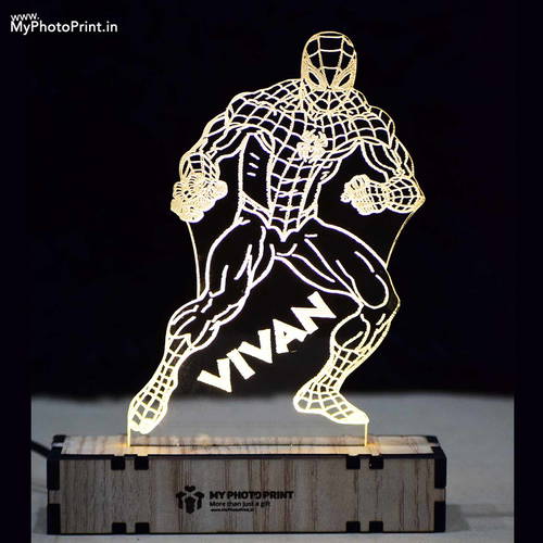 Customized Spider-Man Acrylic 3d Illusion Led Lamp With Color Changing Led And Remote#2127