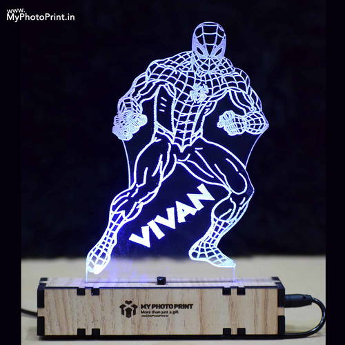 Customized Spider-Man Acrylic 3d Illusion Led Lamp With Color Changing Led And Remote#2127