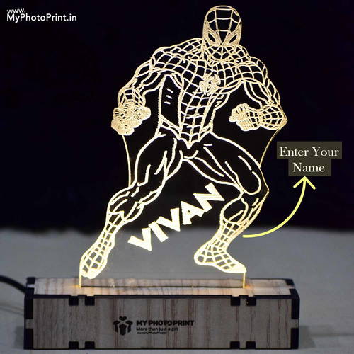 Customized Spider-Man Acrylic 3d Illusion Led Lamp With Color Changing Led And Remote#2127