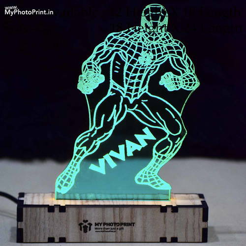 Customized Spider-Man Acrylic 3d Illusion Led Lamp With Color Changing Led And Remote#2127