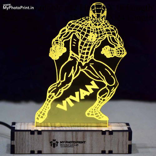 Customized Spider-Man Acrylic 3d Illusion Led Lamp With Color Changing Led And Remote#2127