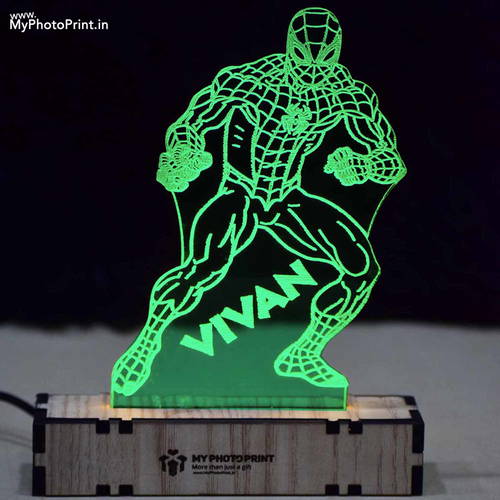 Customized Spider-Man Acrylic 3d Illusion Led Lamp With Color Changing Led And Remote#2127