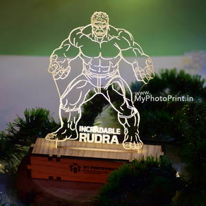 Customized Hulk Acrylic 3d Illusion Led Lamp With Color Changing Led And Remote#2131