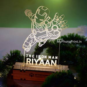 Customized Iron Man  Acrylic 3d Illusion Led Lamp With Color Changing Led And Remote#2134