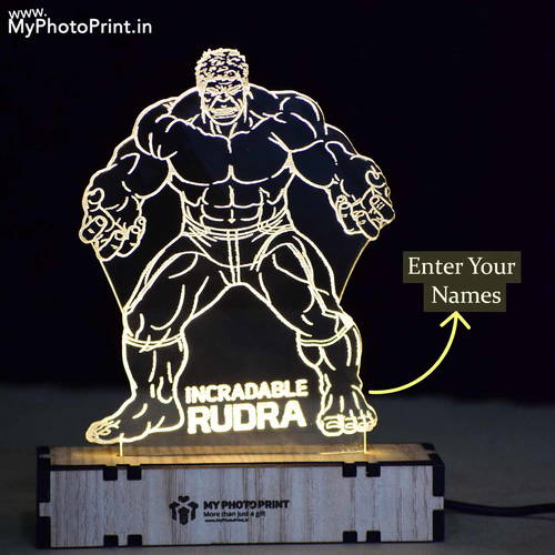 Customized Hulk Acrylic 3d Illusion Led Lamp With Color Changing Led And Remote#2131