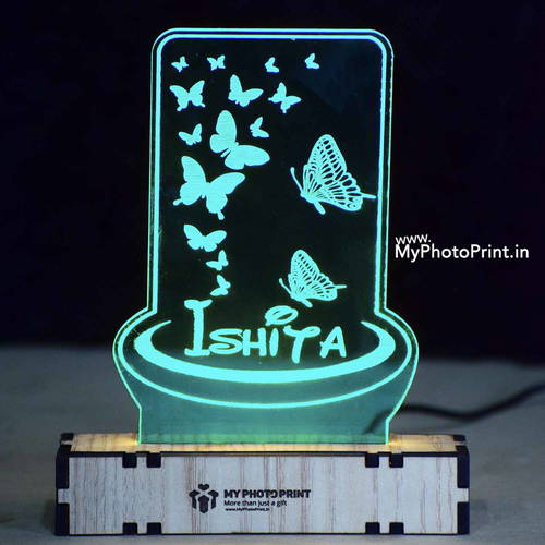 Customized Butterfly Acrylic 3d Illusion Led Lamp With Color Changing Led And Remote#2132