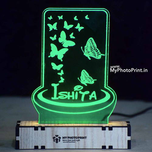 Customized Butterfly Acrylic 3d Illusion Led Lamp With Color Changing Led And Remote#2132