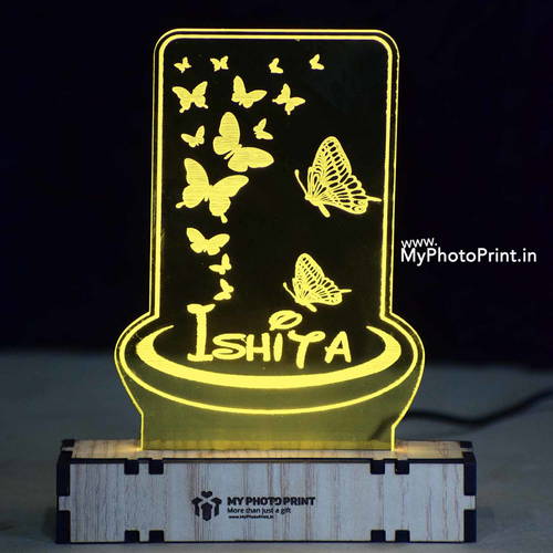 Customized Butterfly Acrylic 3d Illusion Led Lamp With Color Changing Led And Remote#2132