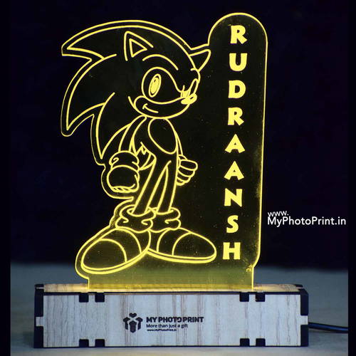 Customized Sonic The Hedgehog Viny Acrylic 3d Illusion Led Lamp With Color Changing Led And Remote#2136