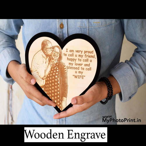 Customized Wooden Engrave With Couple Photo #124