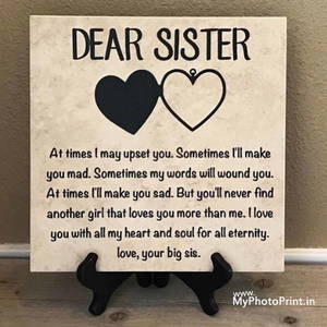 Personalized Message Sister Wooden Engrave Table Top #2173