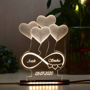 Customized Infinity Love Sign Acrylic 3D illusion Led Lamp #2320