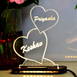 Personalized 2 Heart Acrylic 3D illusion LED Lamp with Color Changing Led and Remote#1487