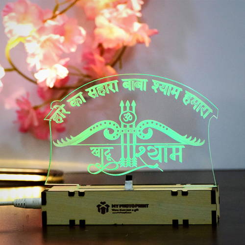 KHATU SHYAM JI Acrylic Light Lamp by MyPhotoPrint - Multicolor Lights With Remote