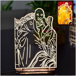 GURU JI LINEART ACRYLIC 3D ILLUSION PHOTO LED LAMP #2325