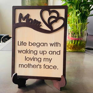 Personalized Heart Mom Wooden Table Top #2364