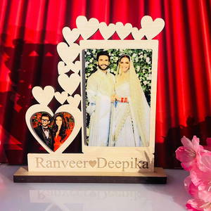 Personalized Love Couple Wooden Made Photo Wooden Table Top #2397