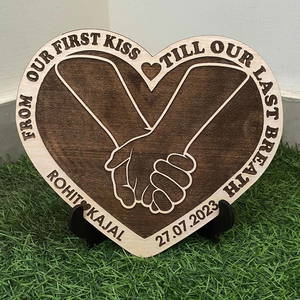 Personalized Love Hands Wooden Table Top #2402