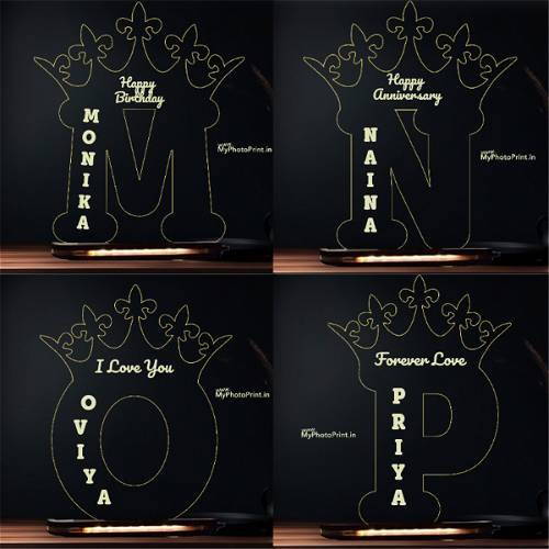 A TO Z Alphabet Customize Lamp With Name & Occassion - Customize Now!