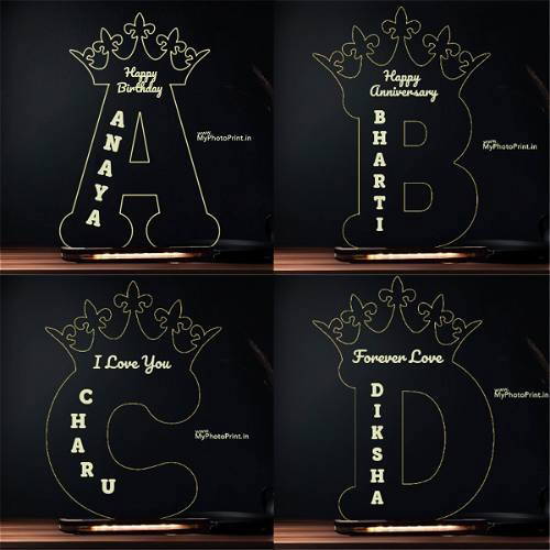 A TO Z Alphabet Customize Lamp With Name & Occassion - Customize Now!