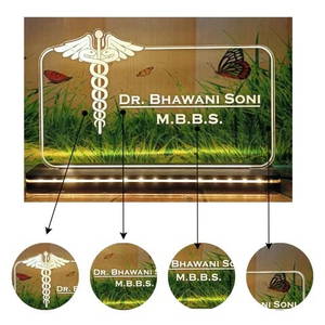 Doctor Acrylic Laser Engraved Table Sign Stand, Laser Engraved Acrylic Sign or Name Plate for Doctor, Teacher, Advocate, Medical, Proprotor office or Promotion Gift #2425