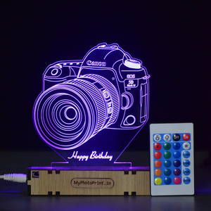 PERSONALIZED CAMERA ACRYLIC 3D ILLUSION LED LAMP WITH COLOR CHANGING LED AND REMOTE#1392