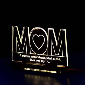 MyPhotoPrint Special Mom Quote Acrylic Lamp - Heartwarming Mother's Day or Birthday Gift - Lamp for Mom | mother's Day| Mom's Birthday | mother (Warm White/Multicolored ) #2476