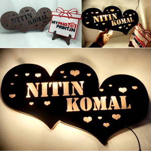 Customized Heart Wooden Name Board 